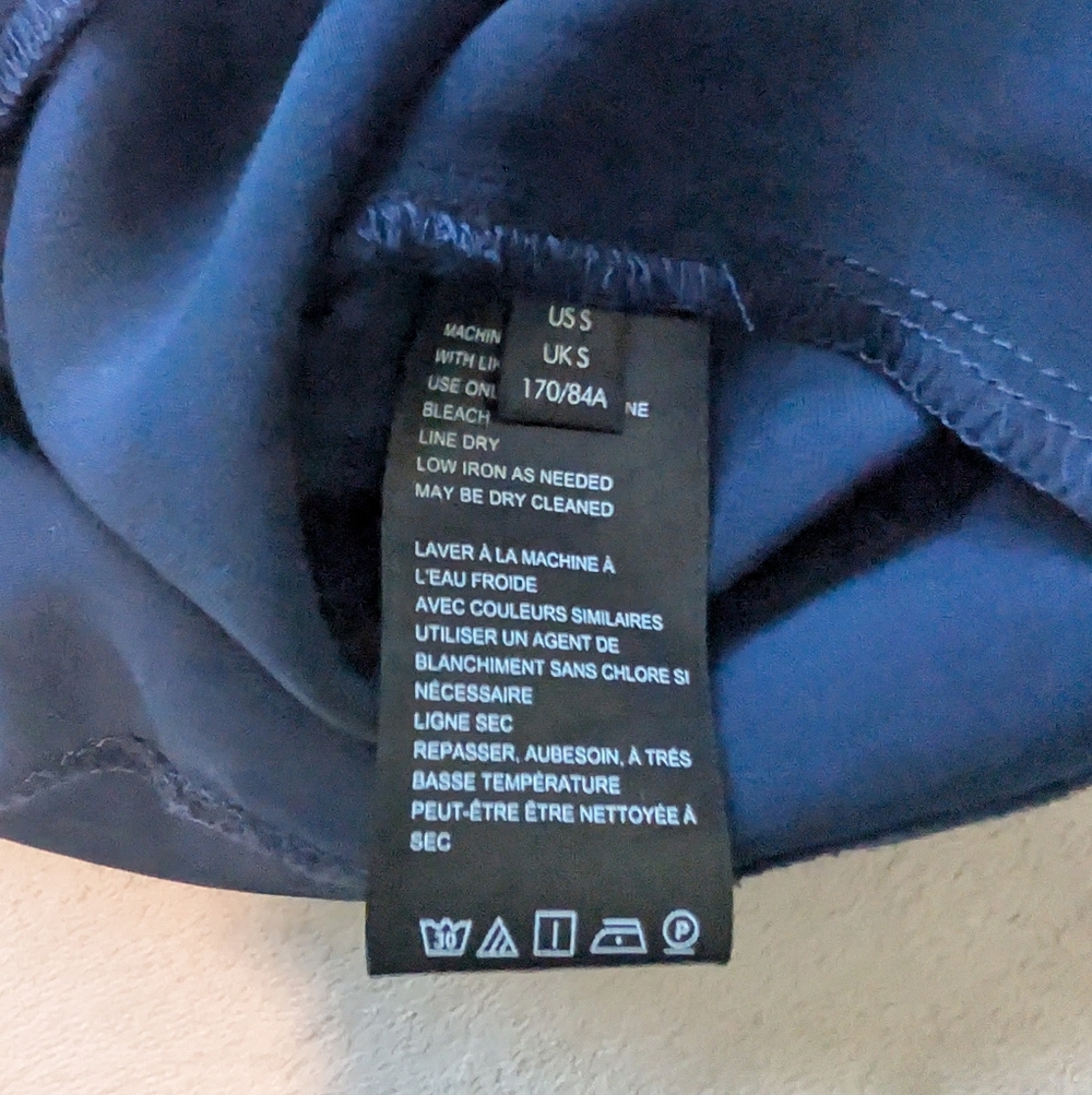 Urban Outfitters UO 90s Style Navy Blue Satin Mini Dress Keyhole Open Back Small - Picture 7 of 15